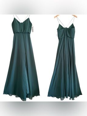 JENNY YOO COLLECTION Feminine Elegant Flowy Chiffon Maxi Dress Sz 8 NWT Prom